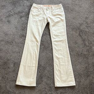 Rock Revival Johanna Boot Cut Jeans, Cream Colored, Sz 29/33